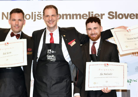 Finalisti tekmovanja (z leve: Rok Kerin - drugouvrščeni, zmagovalec Valentin Bufolin, Ilia Nozadze - tretjeuvrščeni)